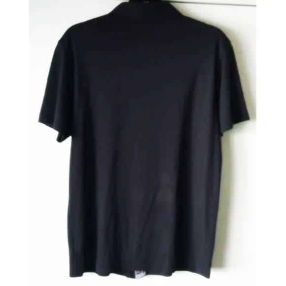 Michael Kors Cotton Knit Button Down Shirt L Paisley Contrast Collar - Picture 2 of 4